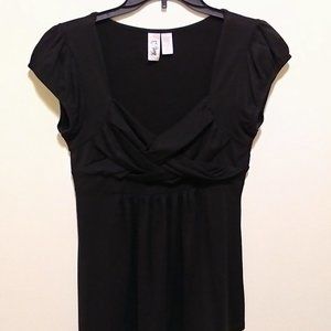 L8teR Black Shirt with criss cross bodice